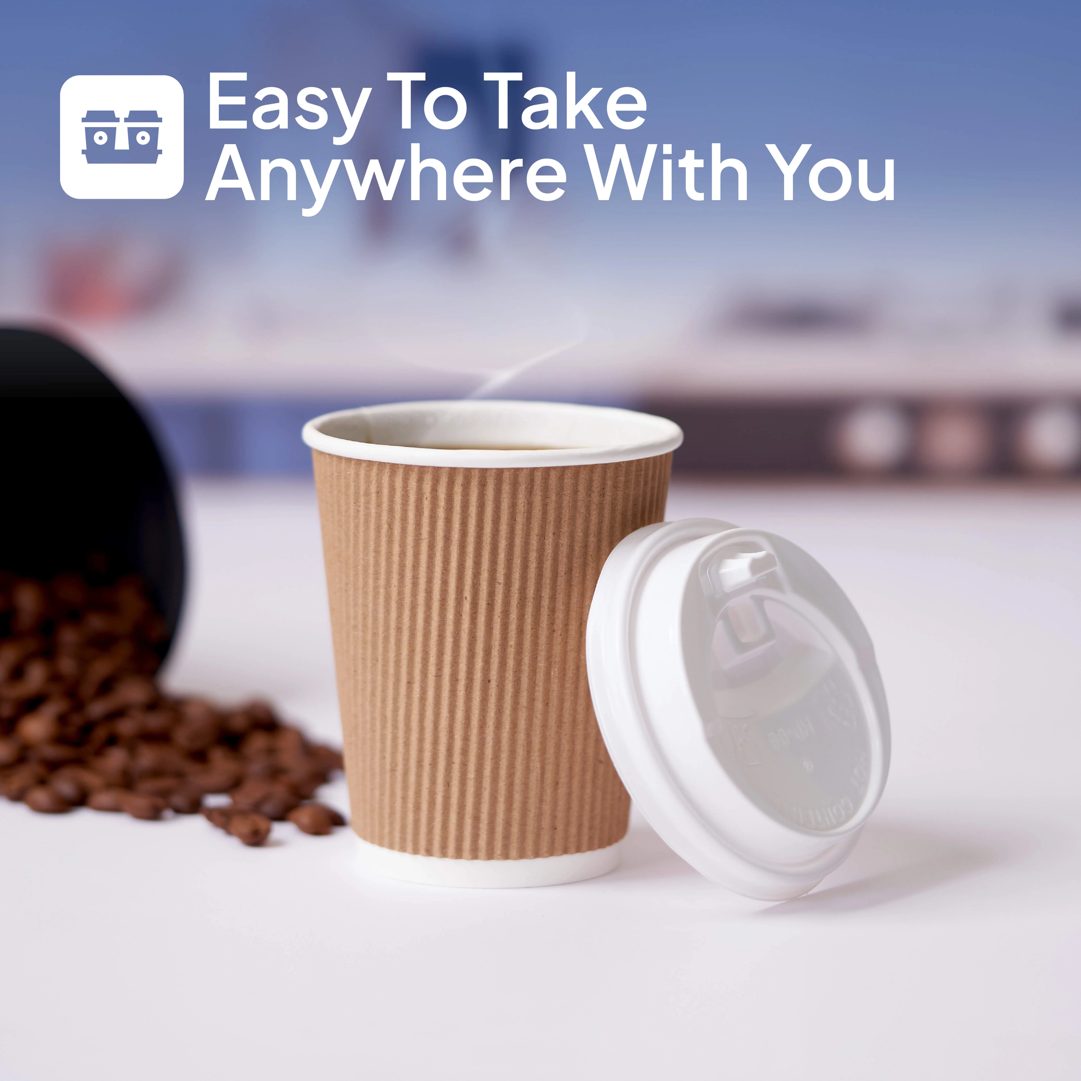 12 Oz Kraft Ripple Paper Cup With Lid 10 Pieces - Image 8