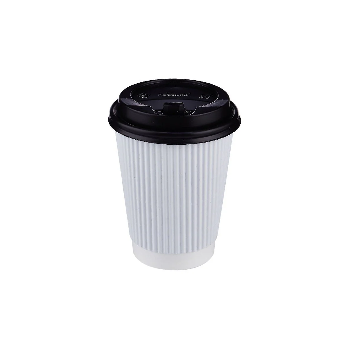 12 Oz White Ripple Paper Cup With Lid 10 Pieces - Image 3
