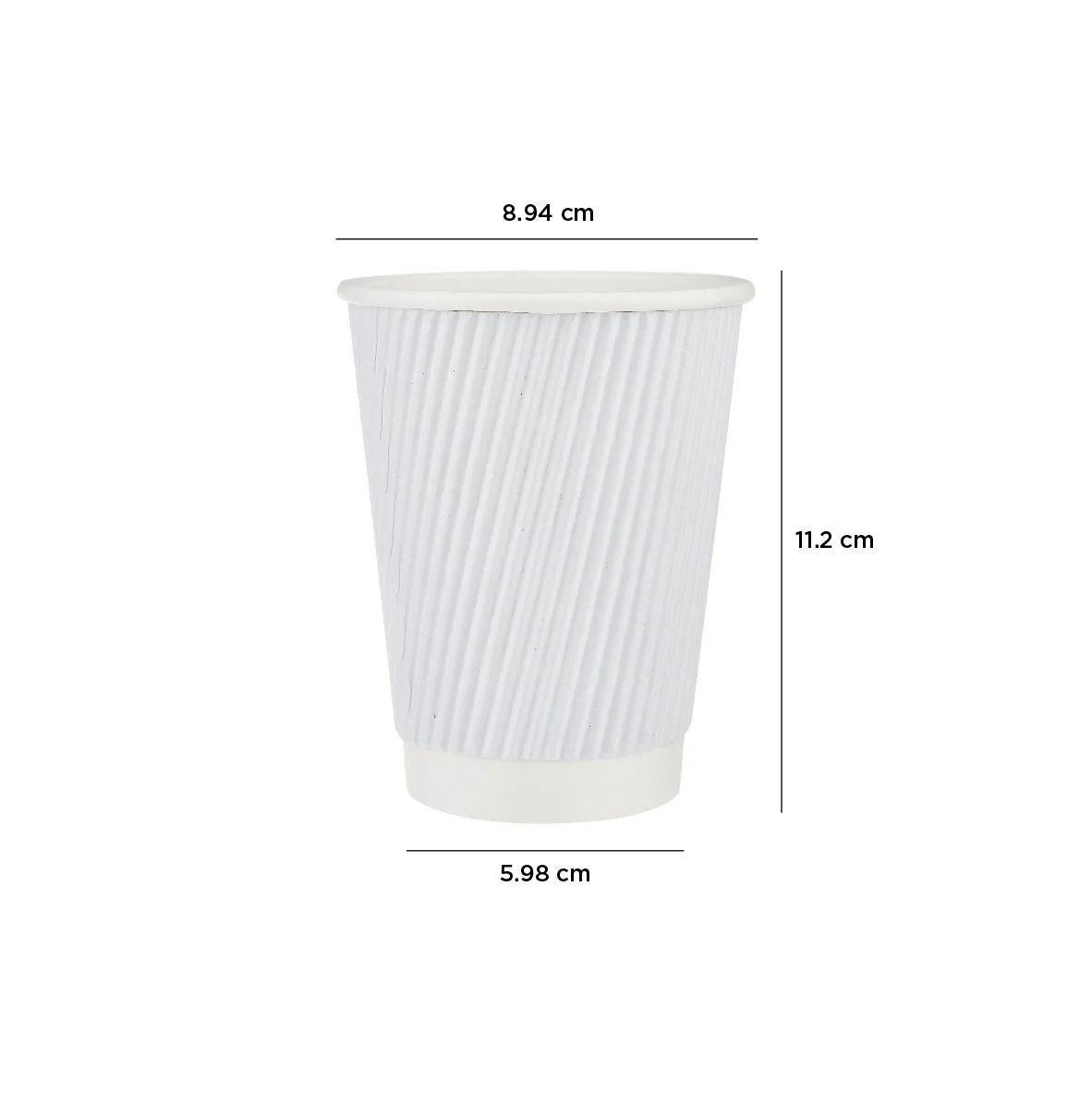 12 Oz White Ripple Paper Cup With Lid 10 Pieces - Image 4
