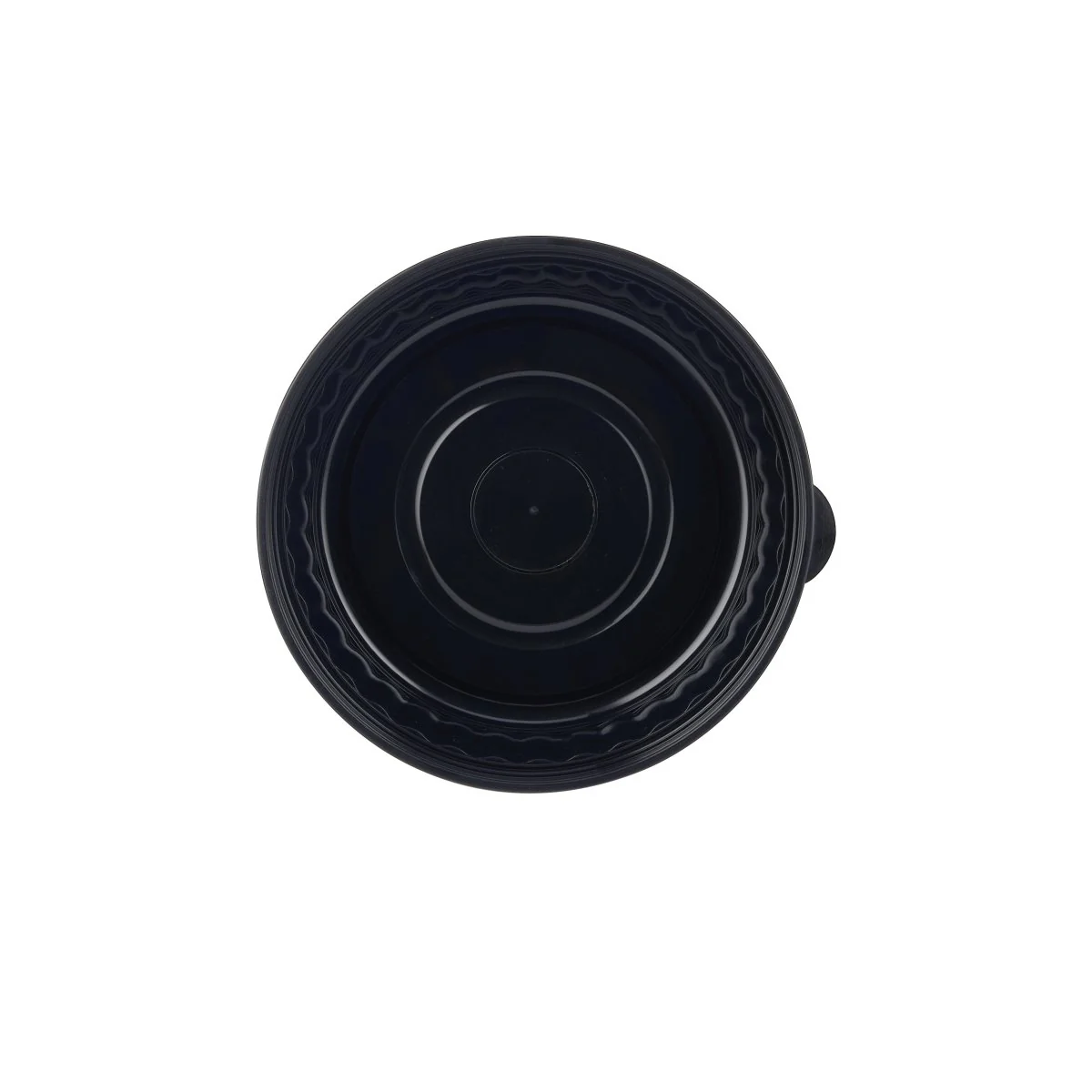 150 Pieces Black Base Round Ribbed Container With Lid 48 Oz - Image 5