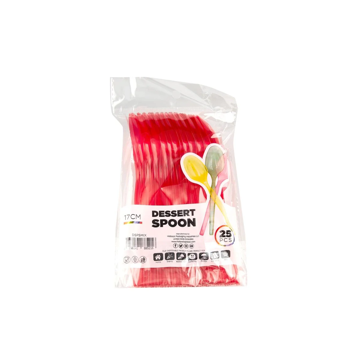 17cm Plastic Dessert Spoons - Image 2