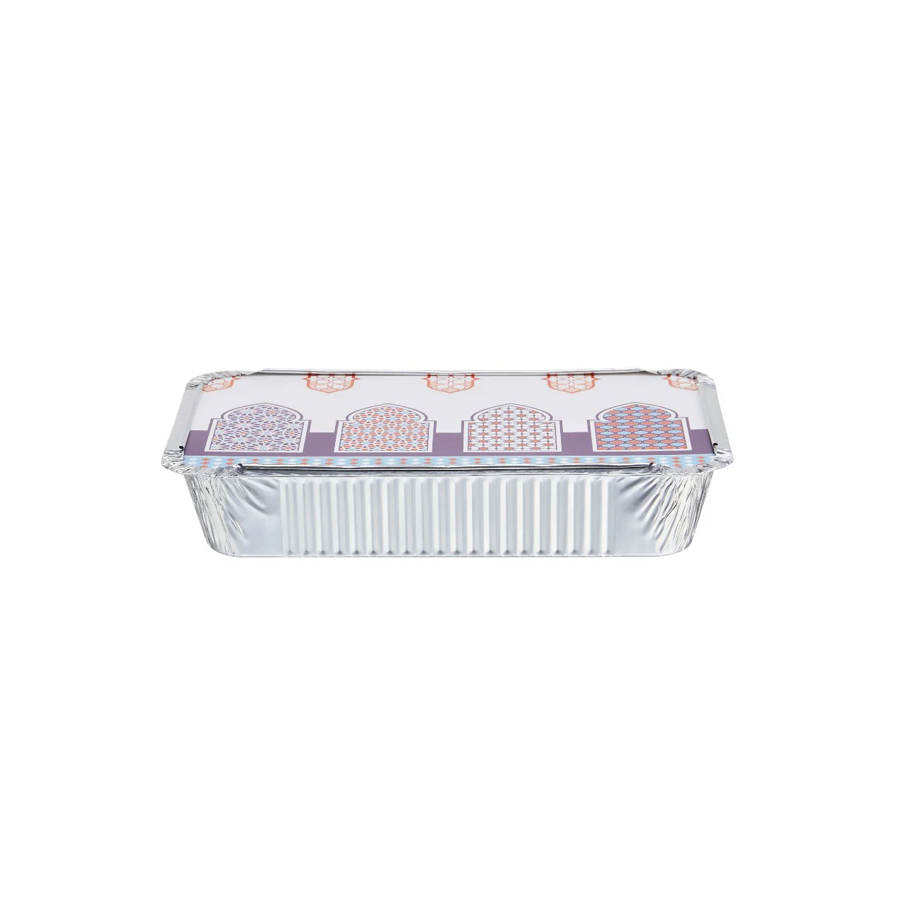 50 Pieces Offer Pack Aluminium Container With Arabic Theme Lid - Image 5