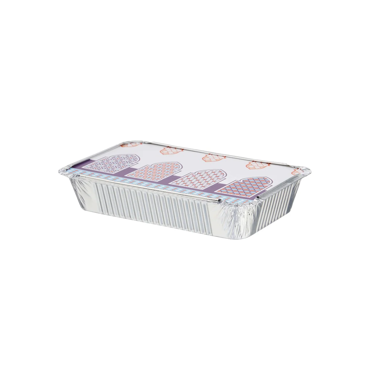 50 Pieces Offer Pack Aluminium Container With Arabic Theme Lid - Image 6
