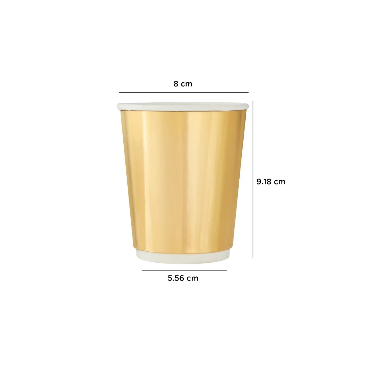 8 Oz Gold Paper Cups Double Wall - Image 3