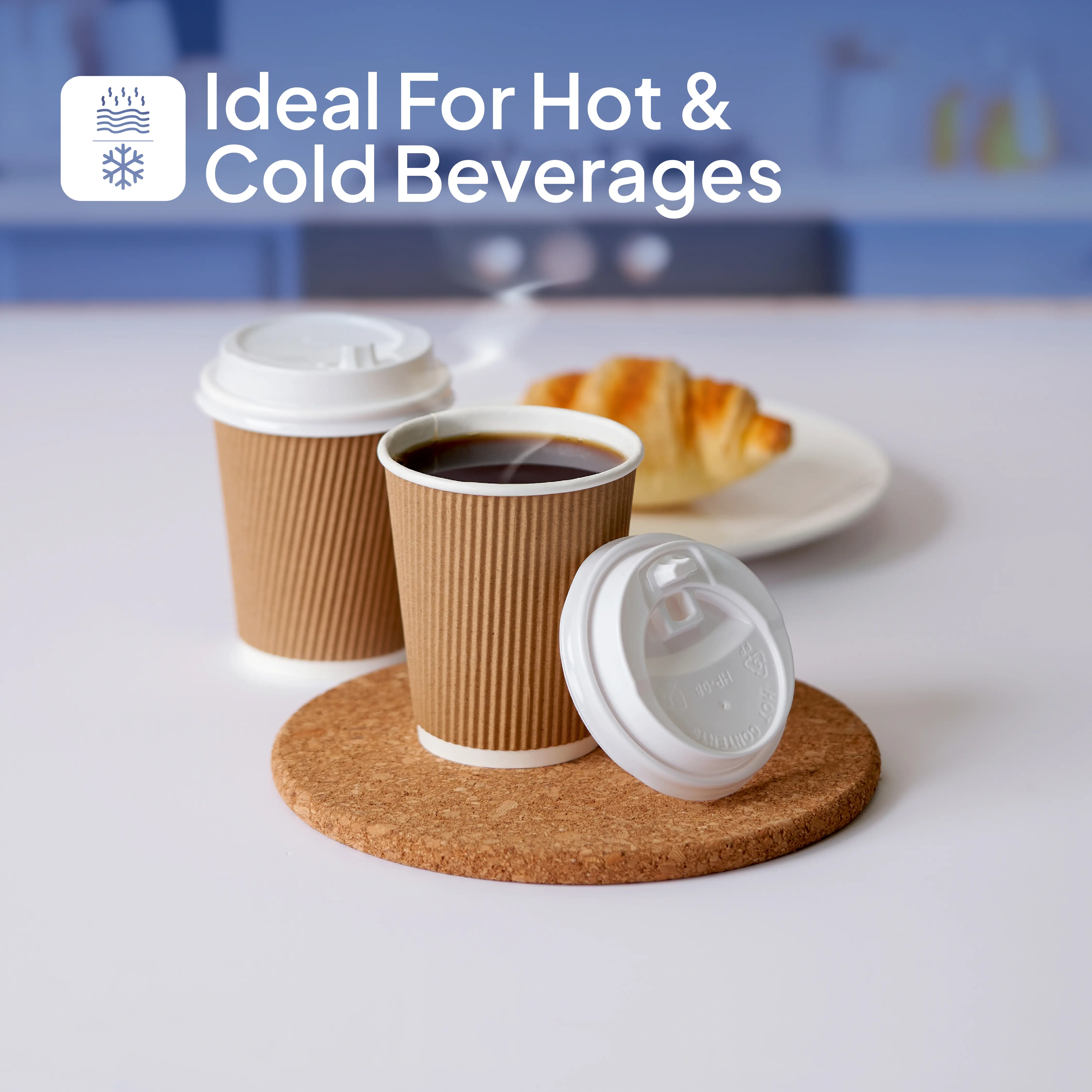 8 Oz Kraft Ripple Paper Cup With Lid 10 Pieces - Image 4