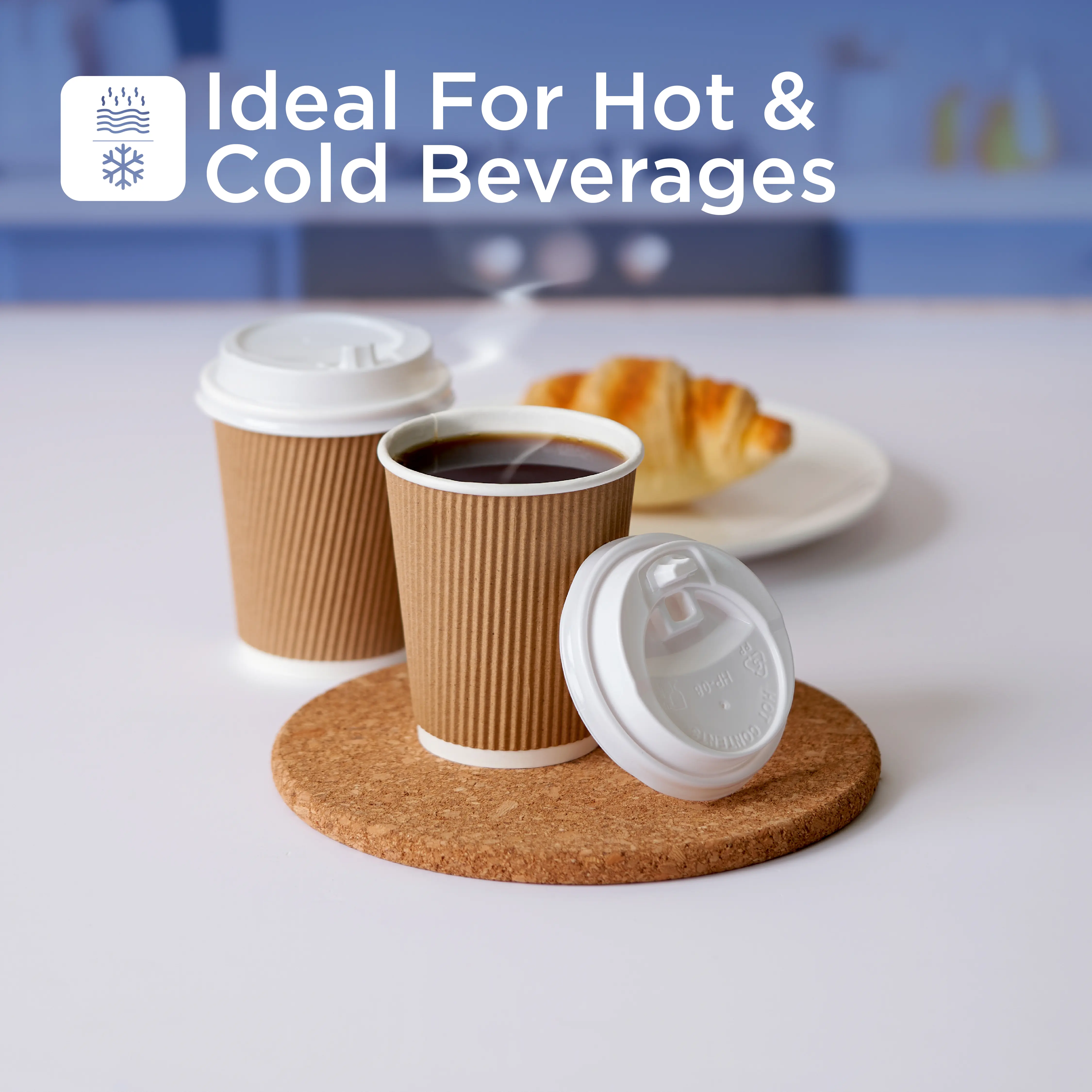 8 Oz Twin Pack Kraft Ripple Paper Cup With Lid 20 Pieces - Image 8