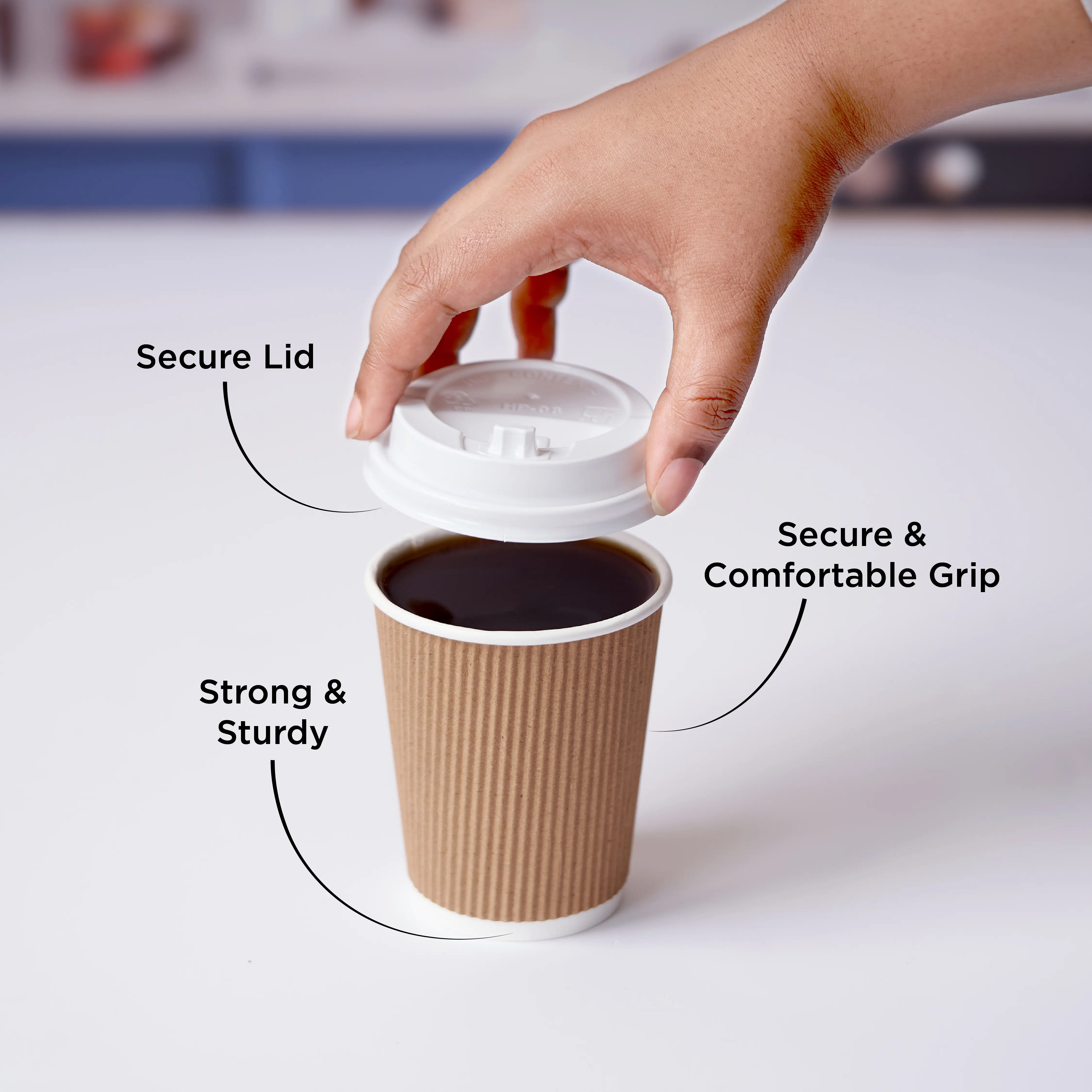 8 Oz Twin Pack Kraft Ripple Paper Cup With Lid 20 Pieces - Image 9