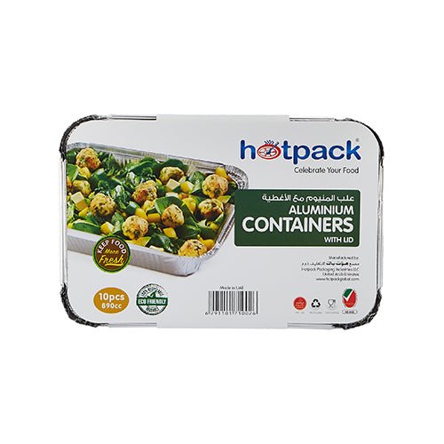 Aluminium Containers with Lid  8389 ( 890 CC ) 10 Pieces