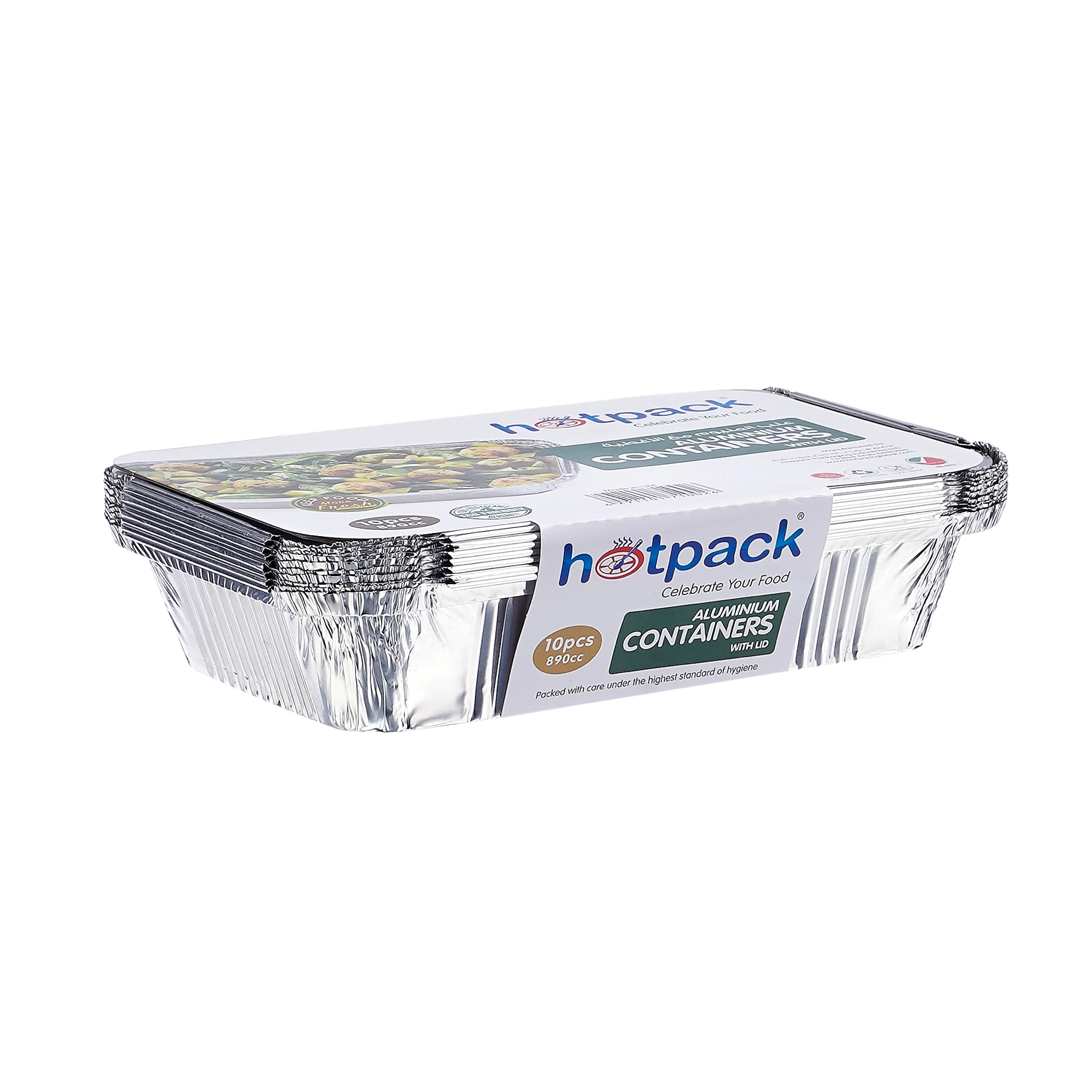 Aluminium Containers with Lid  8389 ( 890 CC ) 10 Pieces - Image 3