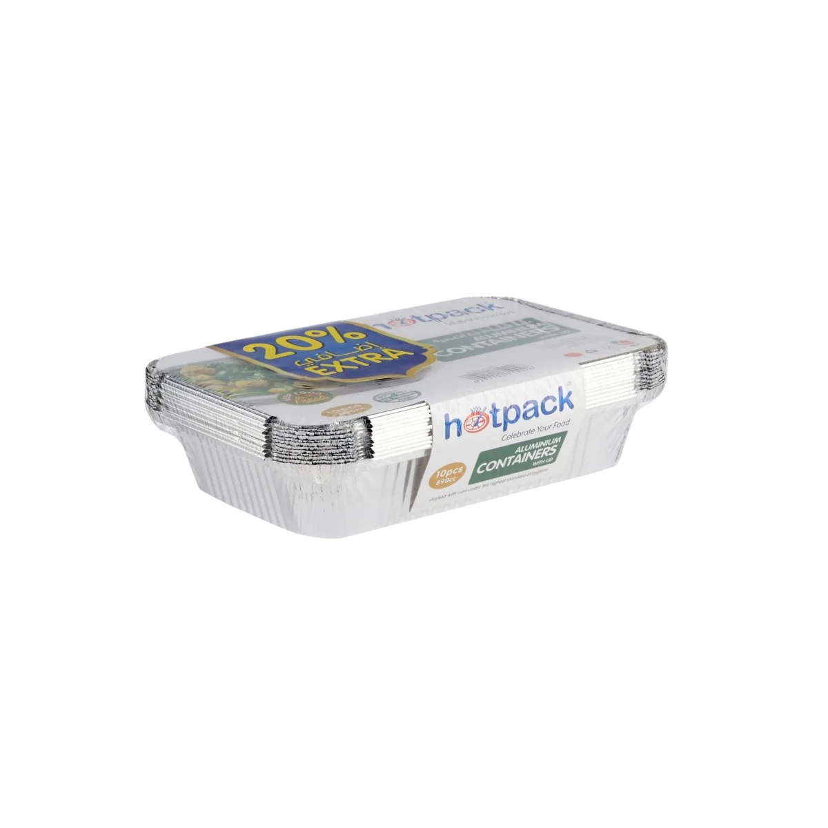 Aluminium Food Storage Container Silver With Lid (890 cc) 10 Pieces 20 % Extra - Image 4