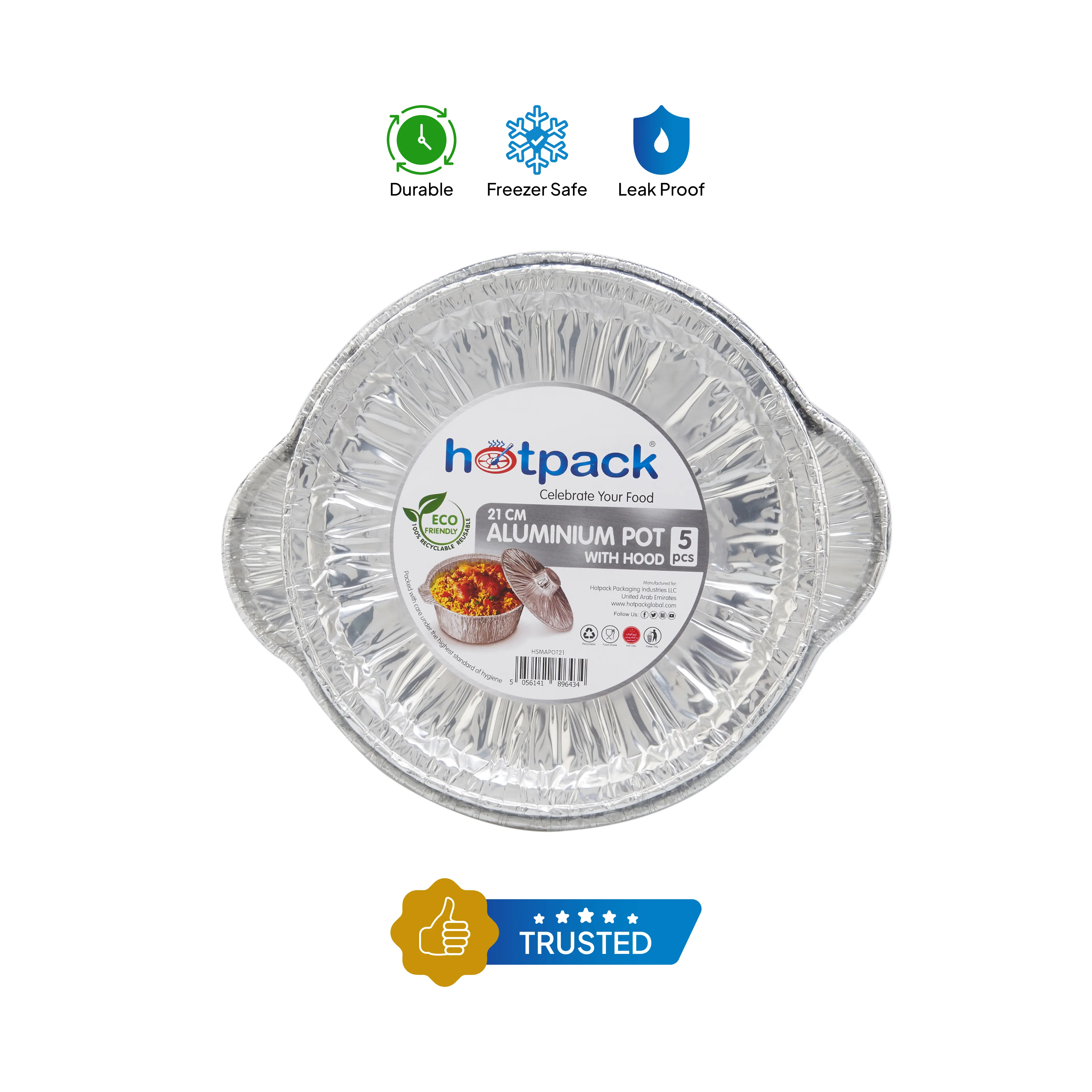 Aluminium Pot With Lid 5 pieces - Image 11