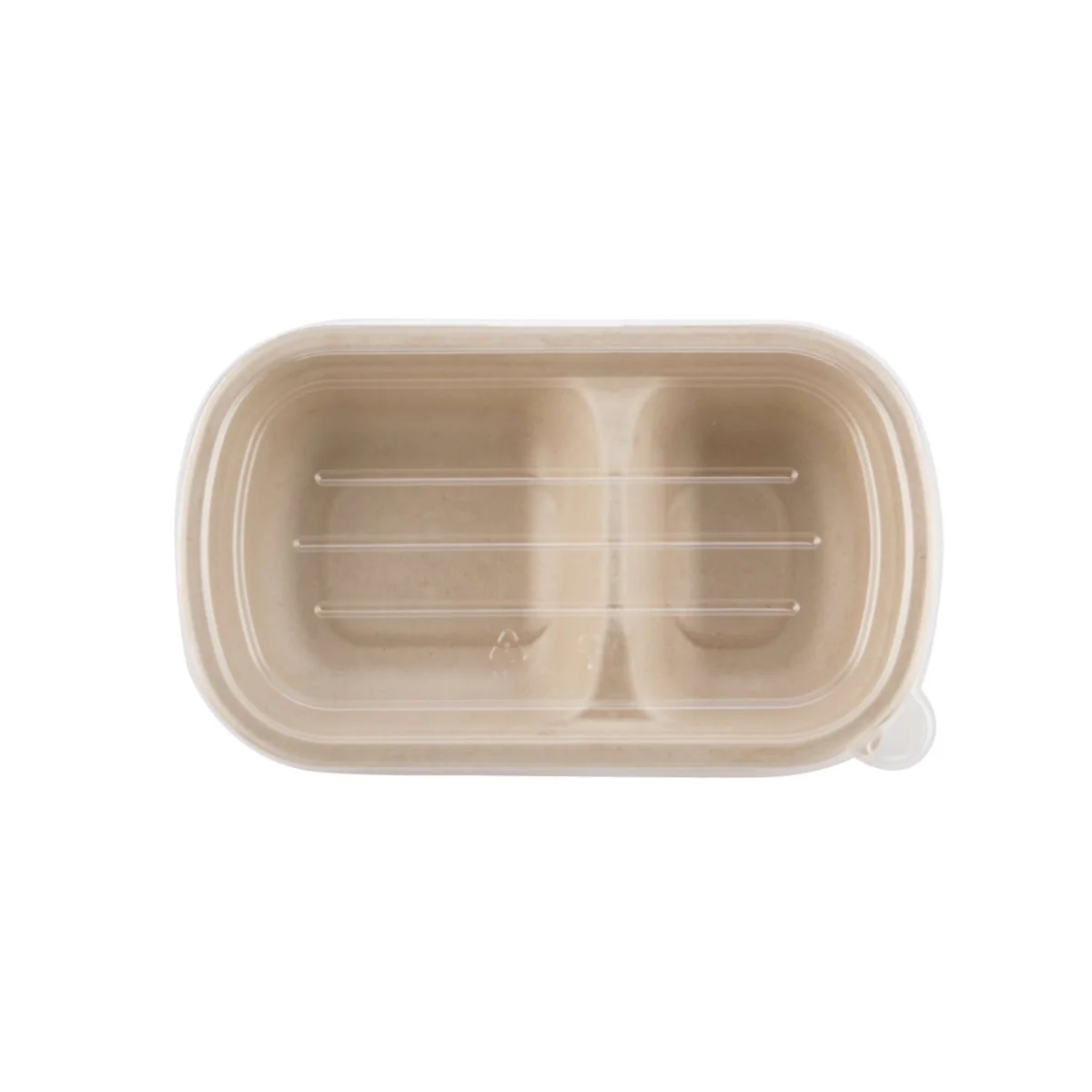 Bio-Degradable 2 Compartment Rectangle Container