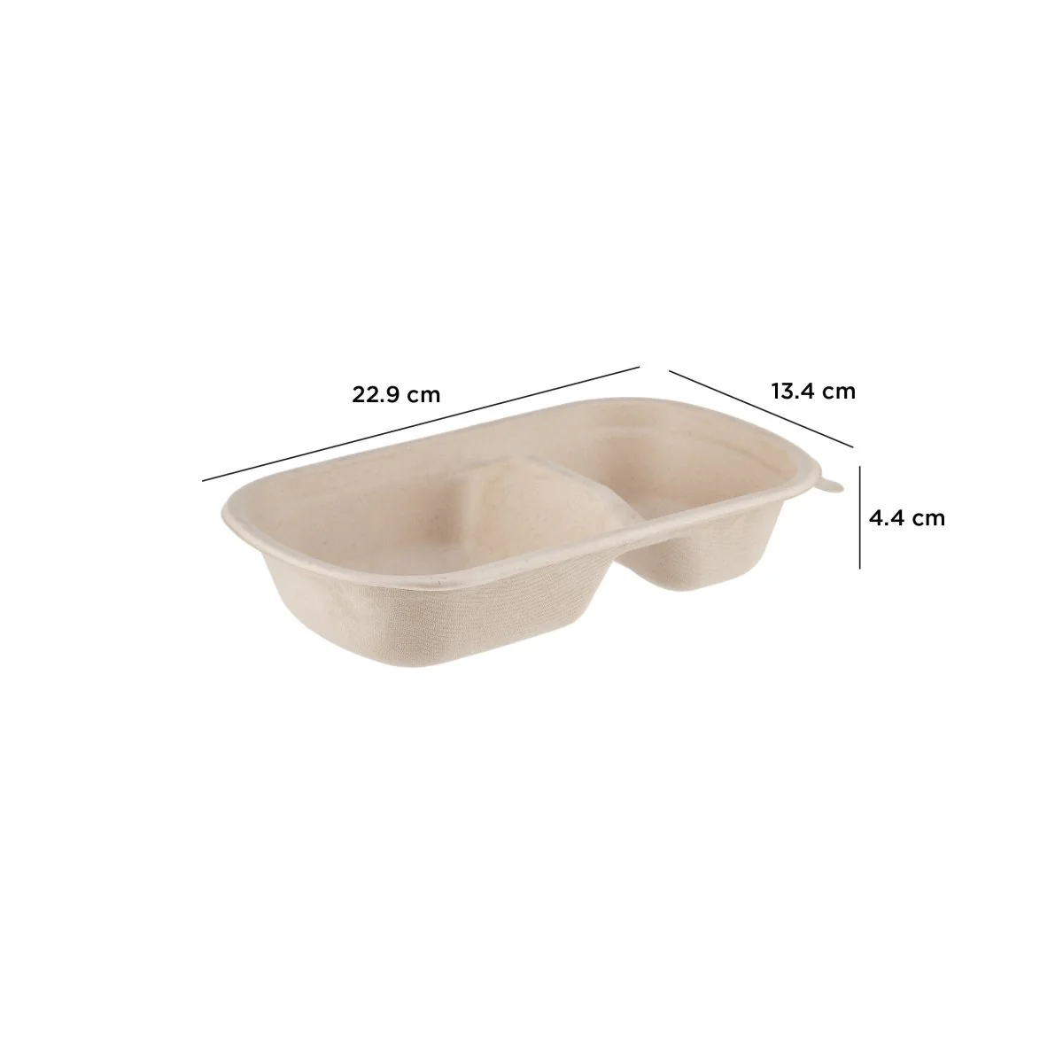 Bio-Degradable 2 Compartment Rectangle Container - Image 3