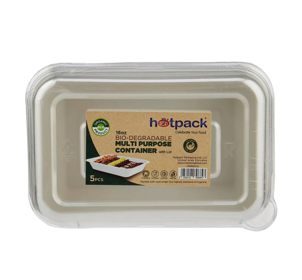 Bio Degradable Multi Purpose Container with Lid 5 Pieces - Image 6