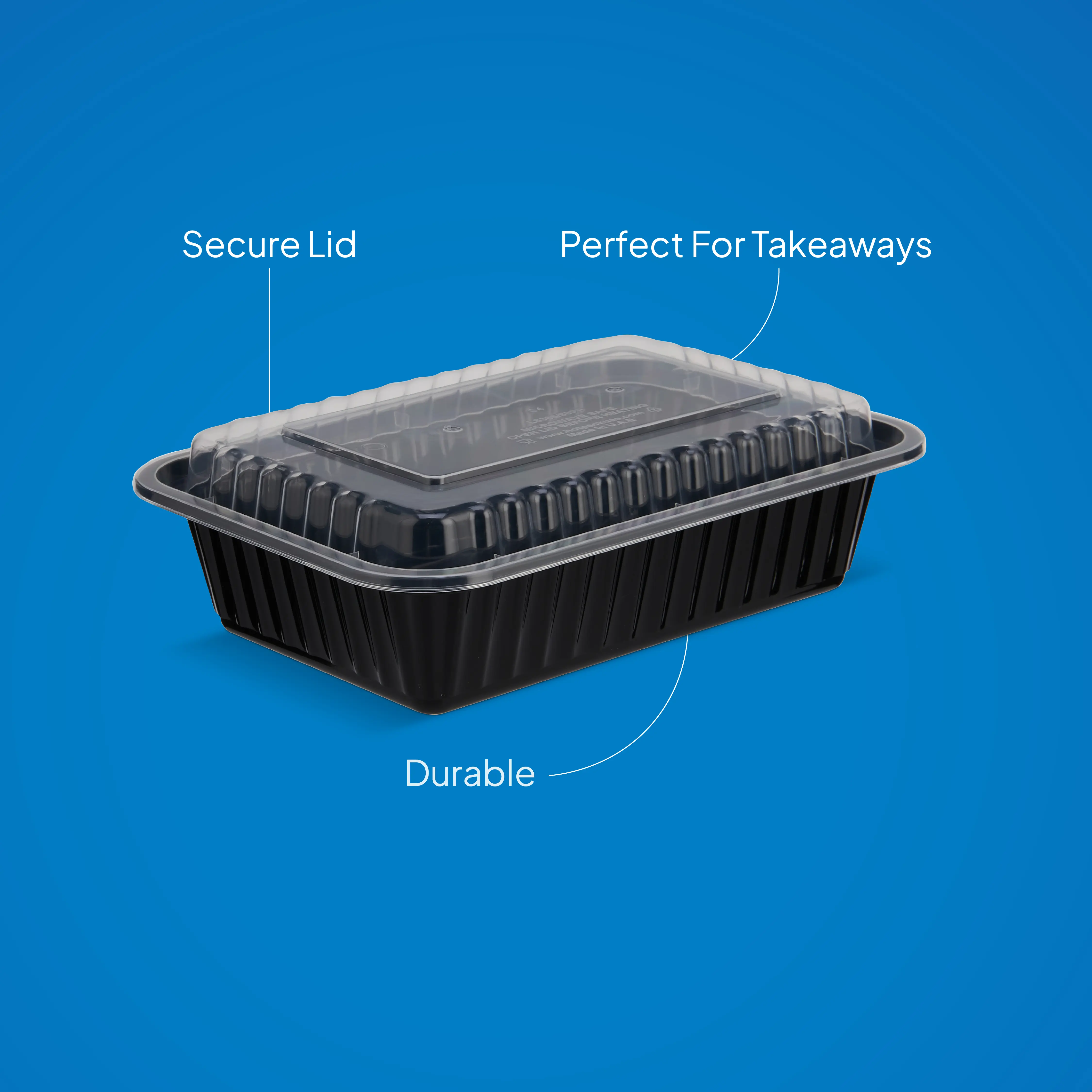 Black Base Container 38 oz with Lids 25 Pieces - Image 6