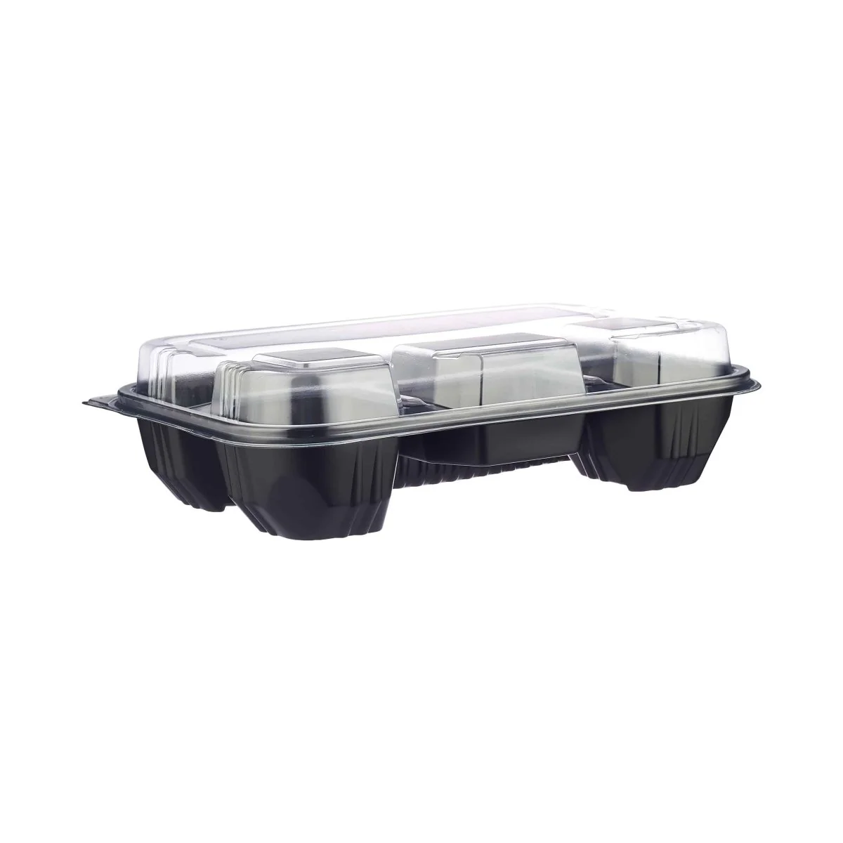 Black Base Rectangular 4-Compartment Container 200 Pieces - Image 4
