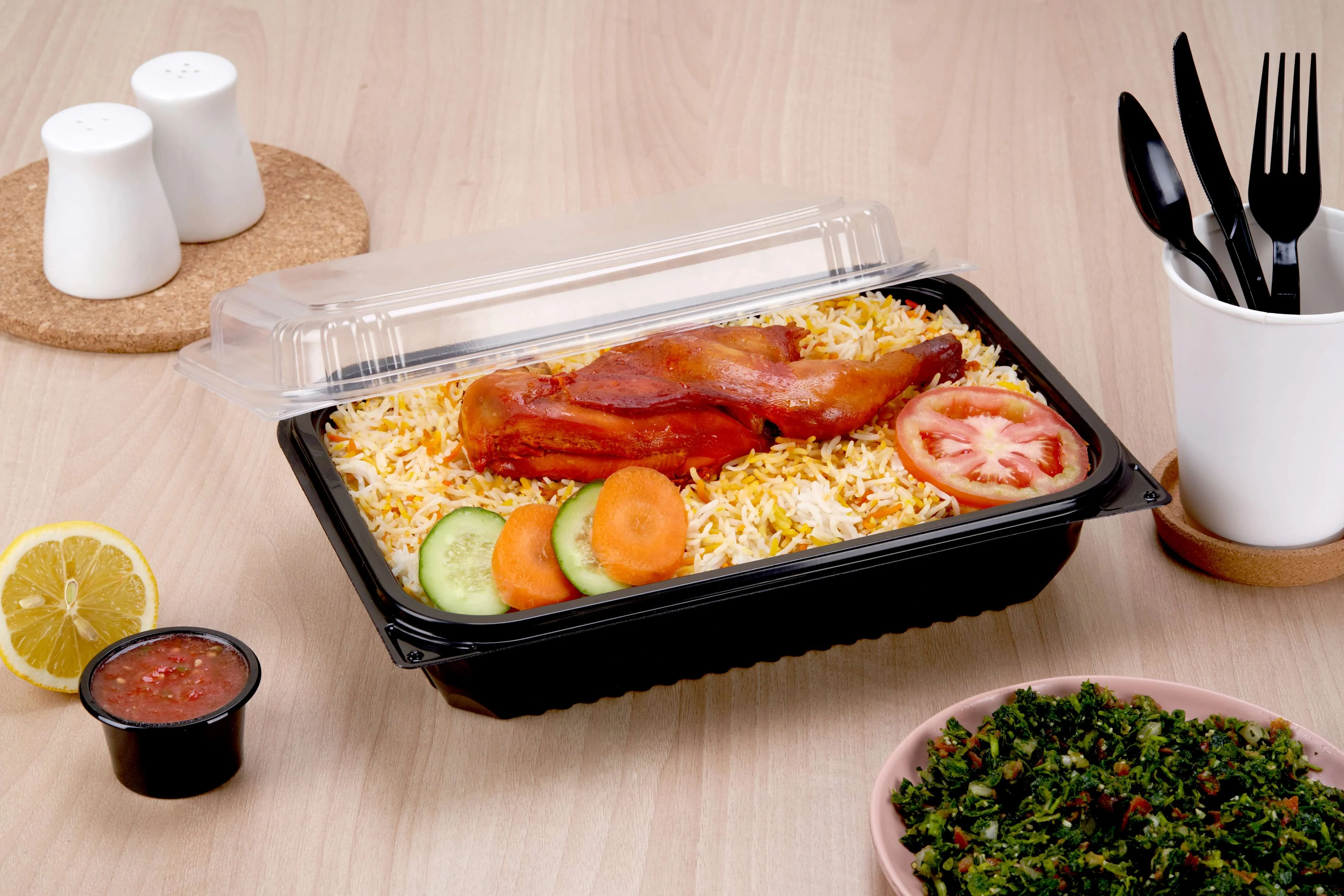 Black Base Rectangular Container - Image 2