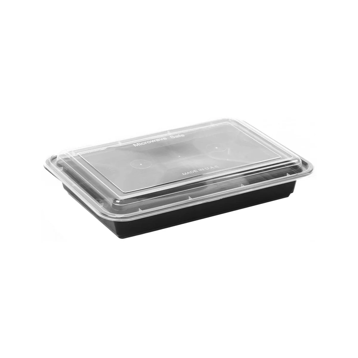 Black Base Rectangular Microwave Container with Lid - Image 12