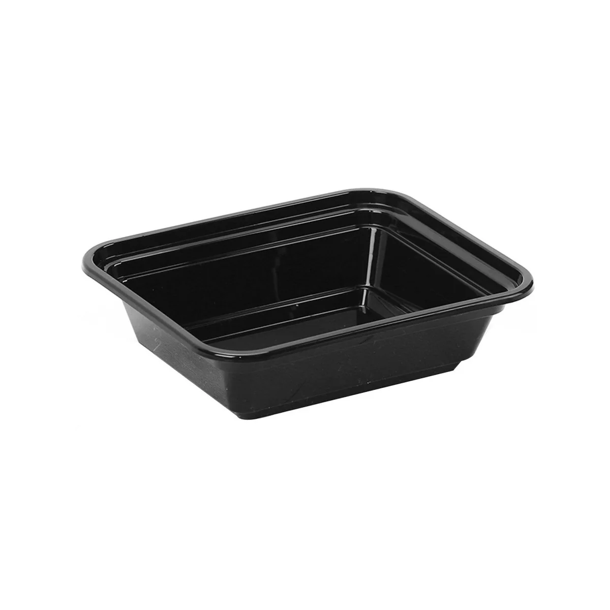 Black Base Rectangular Microwave Container with Lid - Image 2