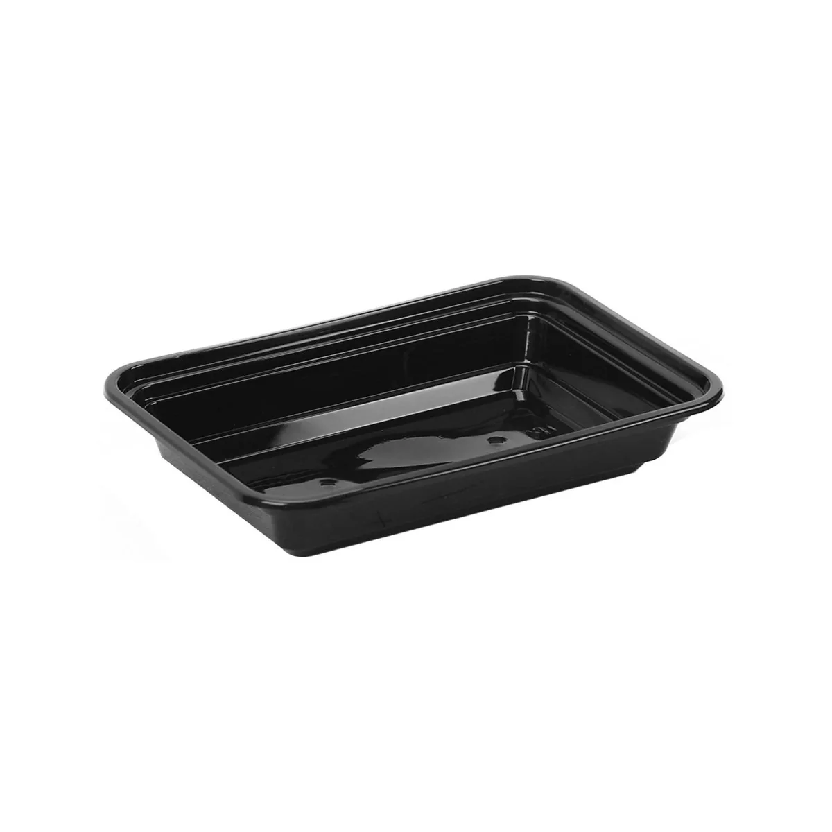 Black Base Rectangular Microwave Container with Lid - Image 4