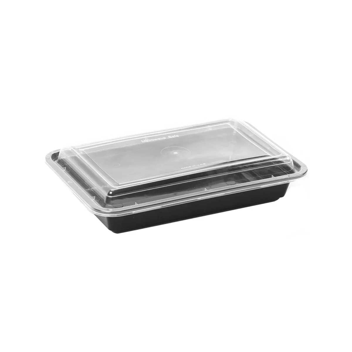 Black Base Rectangular Microwave Container with Lid - Image 7