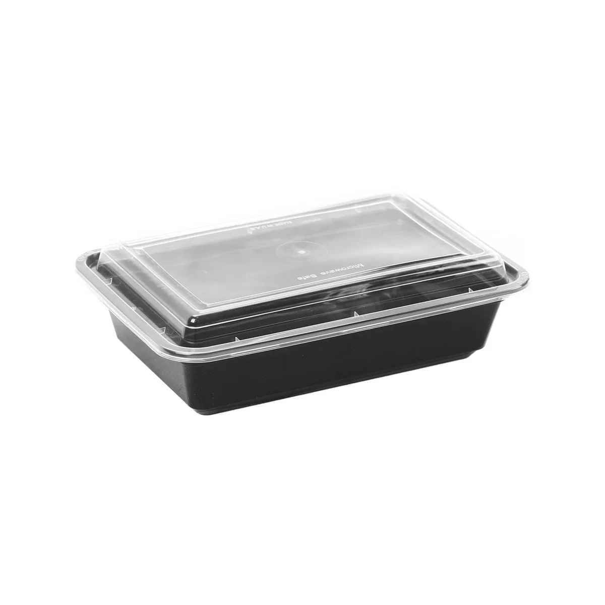 Black Base Rectangular Microwave Container with Lid - Image 9