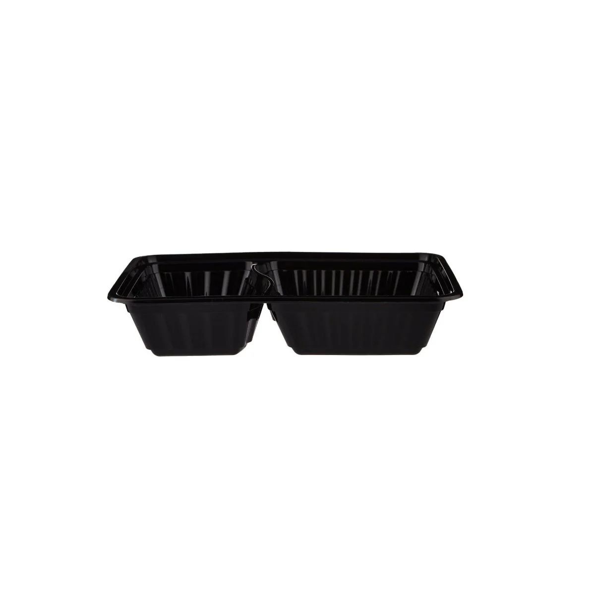 Black Base Rectangular Ribbed Container 2 Compartments 300 Pieces - Image 4