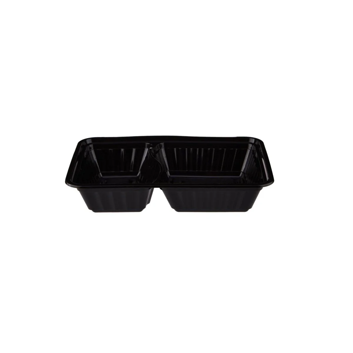 Black Base Rectangular Ribbed Container 2 Compartments 300 Pieces - Image 5