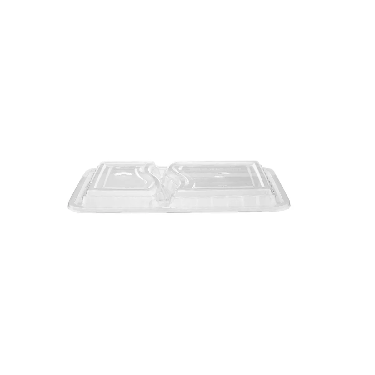 Black Base Rectangular Ribbed Container 2 Compartments 300 Pieces - Image 6