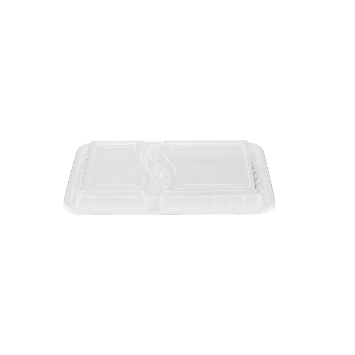 Black Base Rectangular Ribbed Container 2 Compartments 300 Pieces - Image 7
