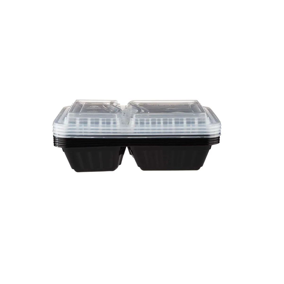 Black Base Rectangular Ribbed Container 2 Compartments 300 Pieces - Image 9