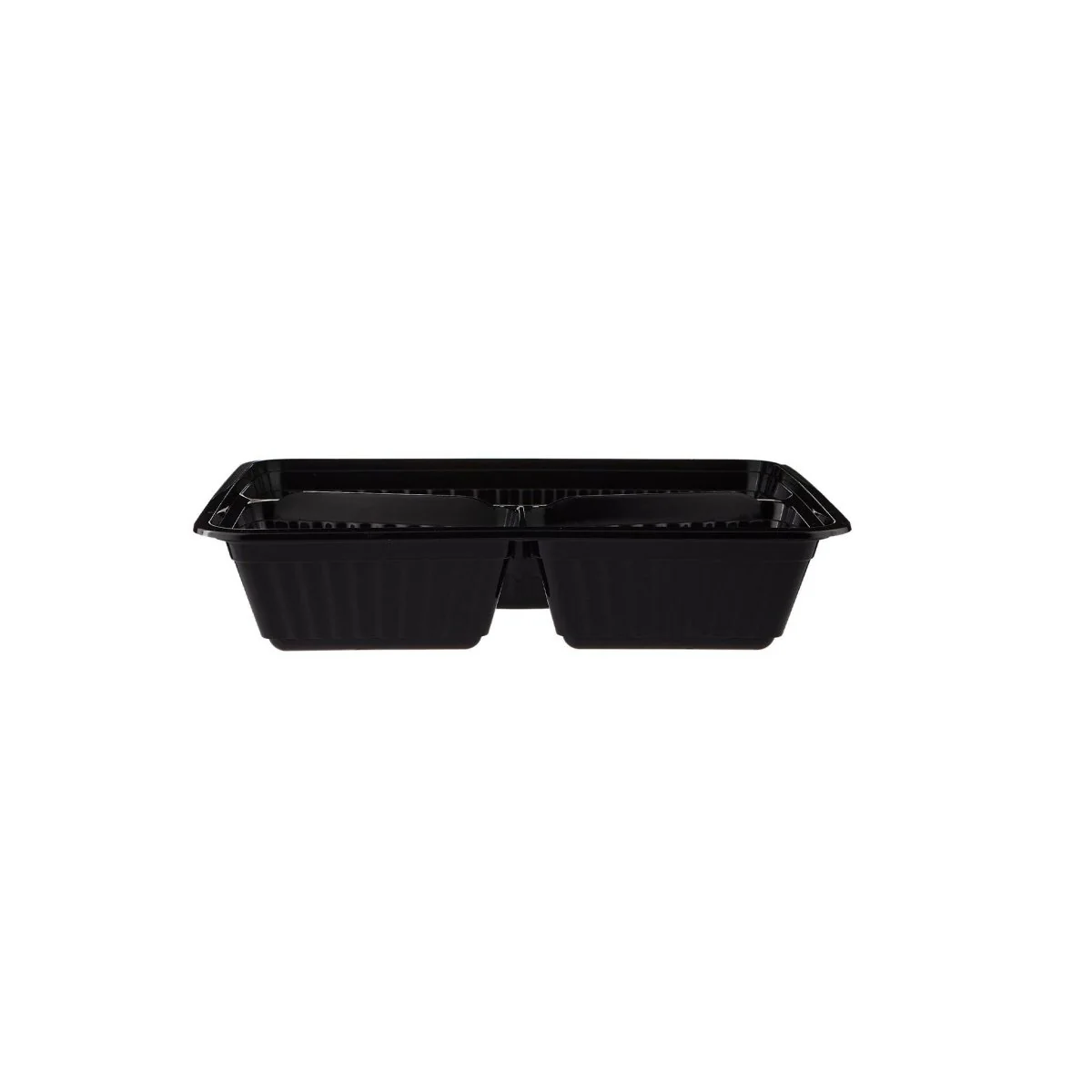 Black Base Rectangular Ribbed Container 3 Compartment 300 Pieces - Image 4