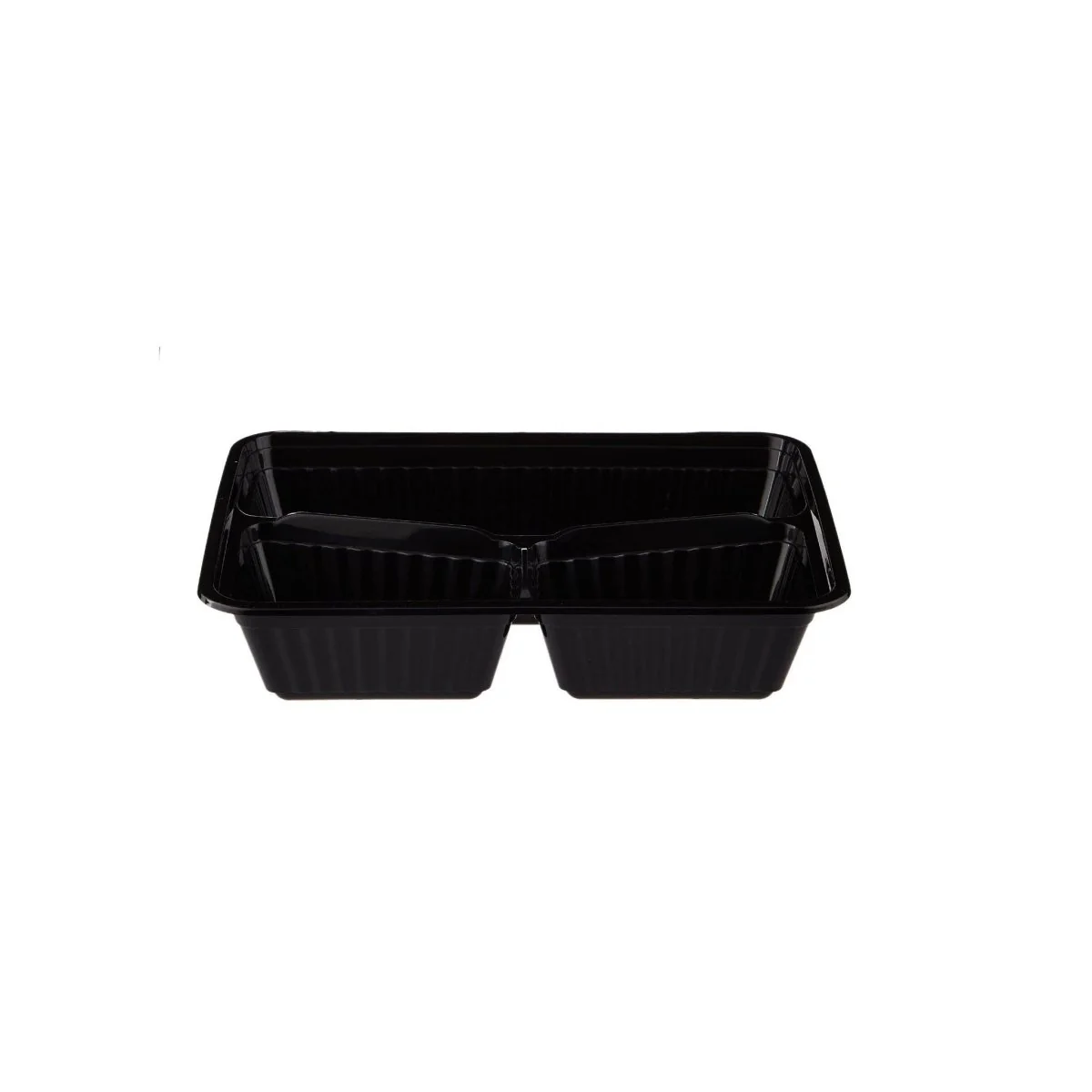 Black Base Rectangular Ribbed Container 3 Compartment 300 Pieces - Image 5