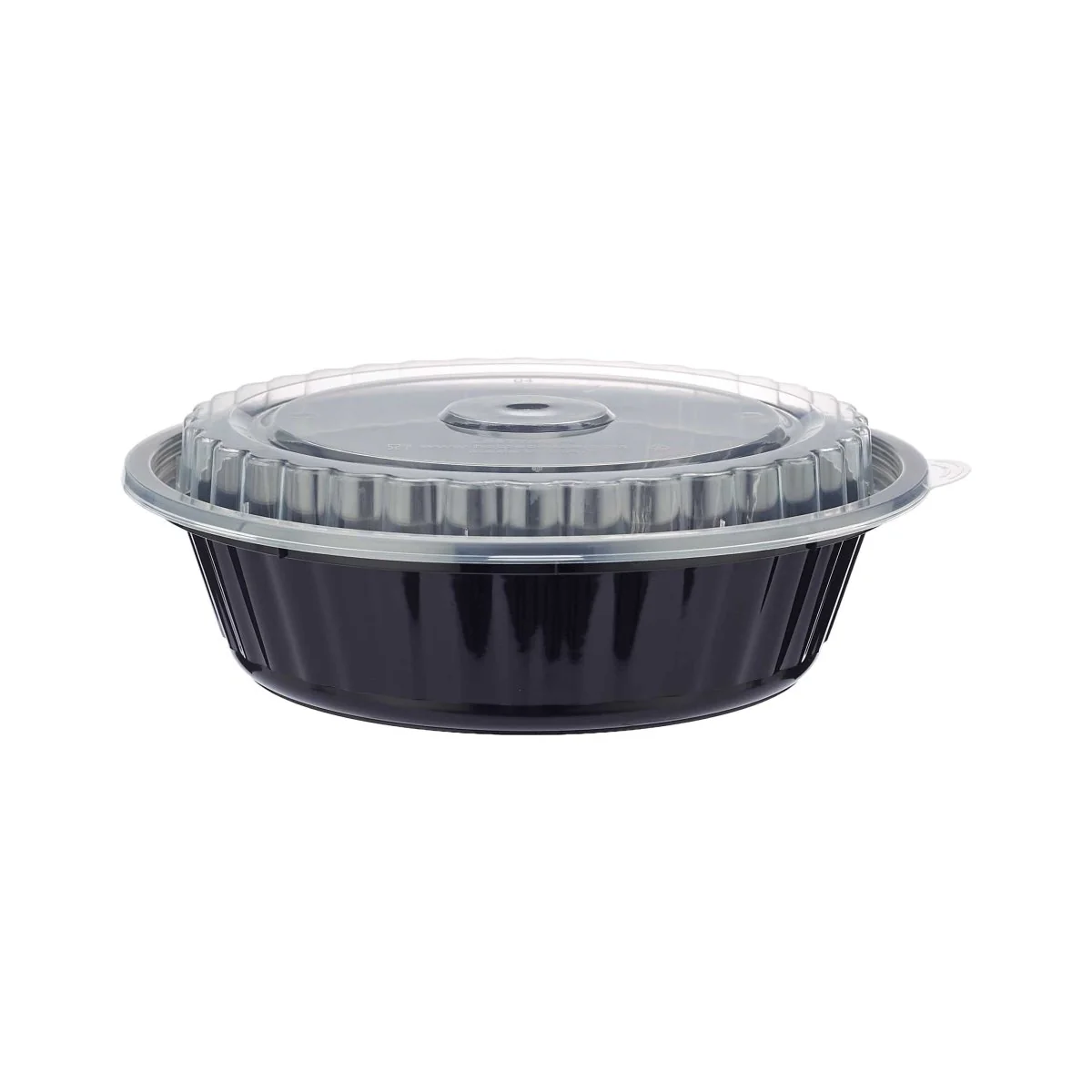 Black Base Round Container 24 Oz with Lids 150 Pieces