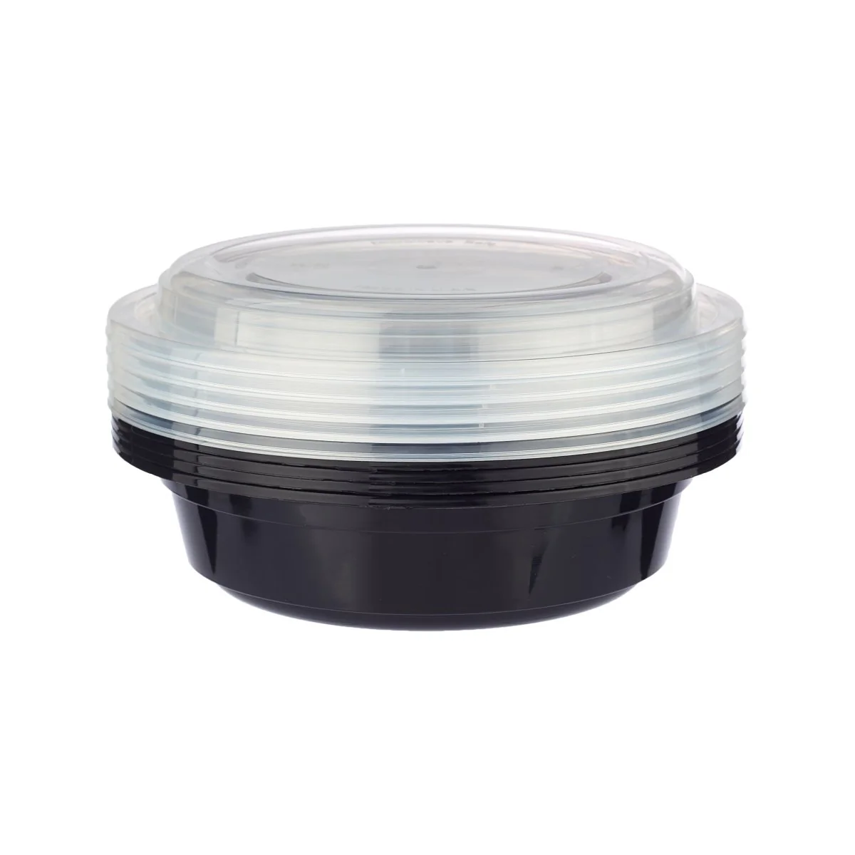 Black Base Round Container With lid 5 Pieces - Image 4