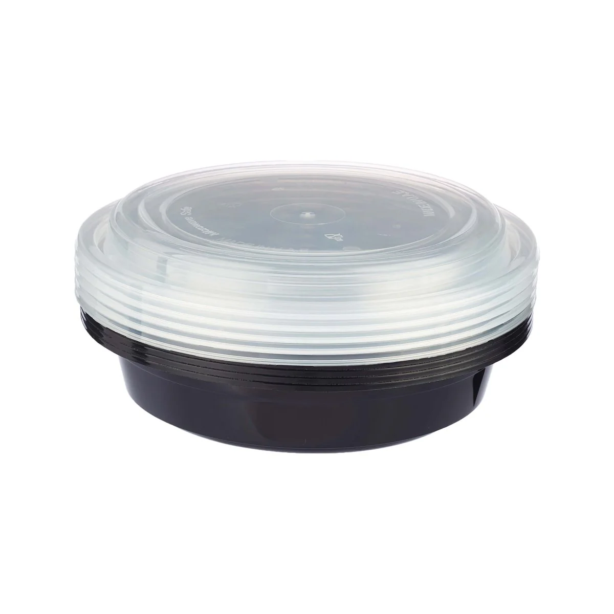 Black Base Round Microwavable Container with  Lid - Image 5
