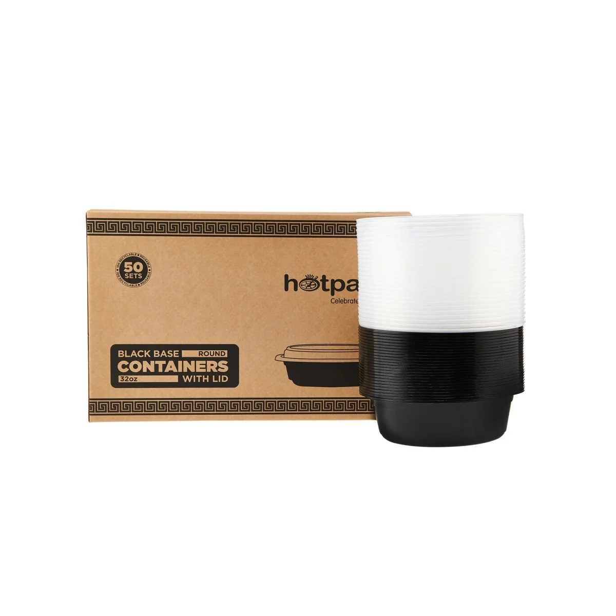 Black Base Round Microwavable Container with  Lid - Image 8