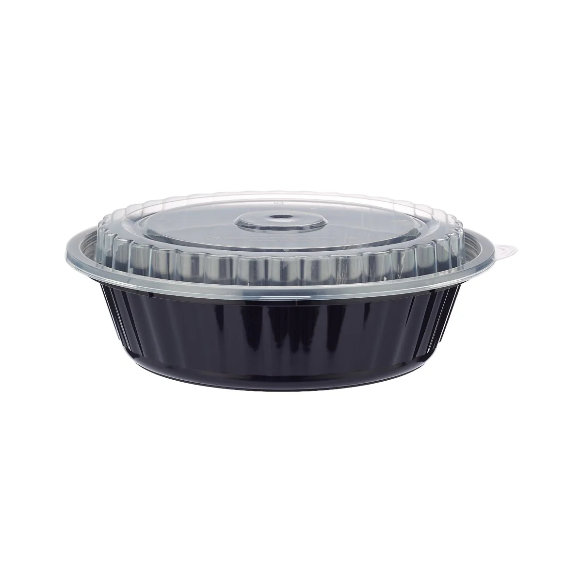 Black Base Round Ribbed Container with Lids 5 Pieces - Image 10