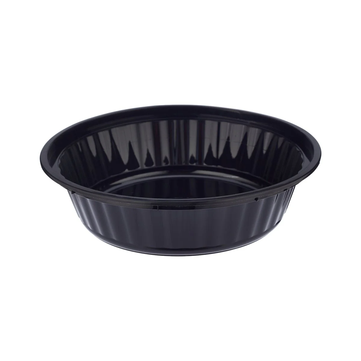 Black Base Round Ribbed Container with Lids 5 Pieces - Image 11