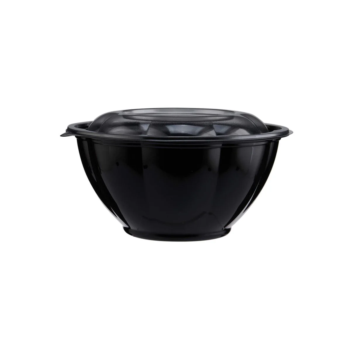 Black Base Round Salad Bowl With Clear Lid - Image 12