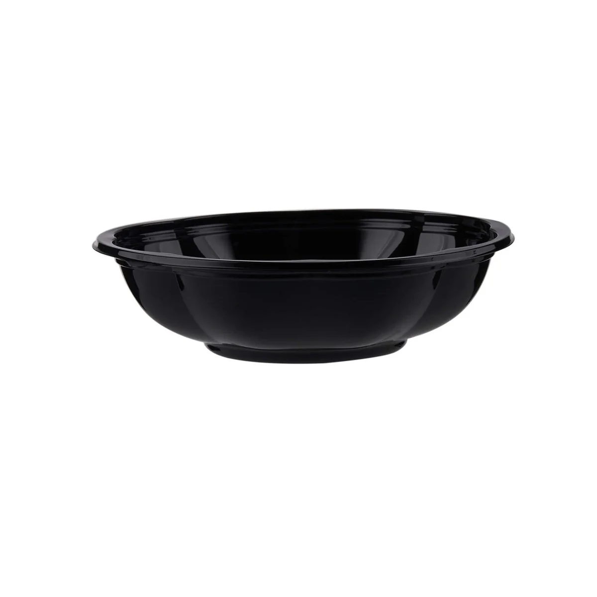 Black Base Round Salad Bowl With Clear Lid - Image 4