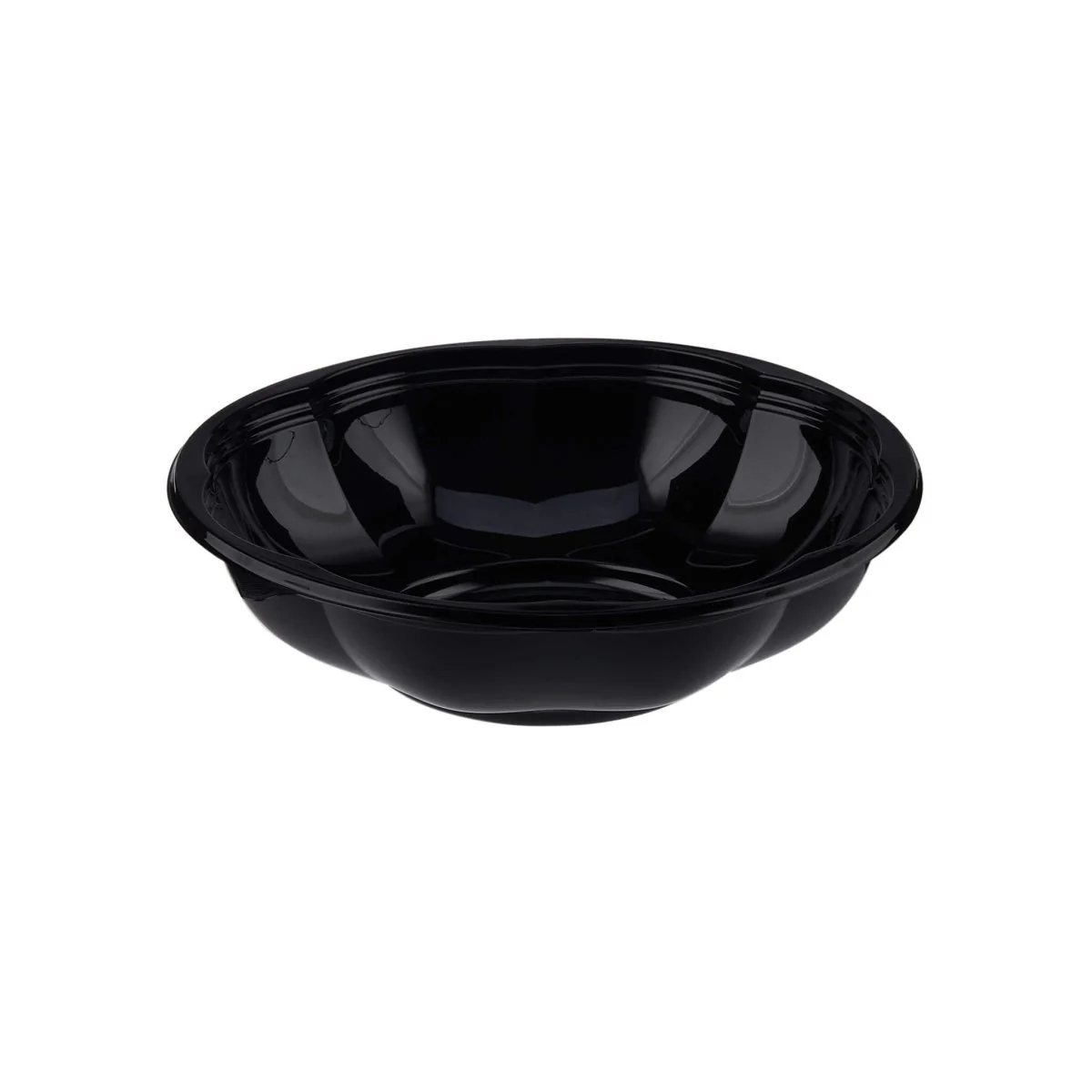Black Base Round Salad Bowl With Clear Lid - Image 5
