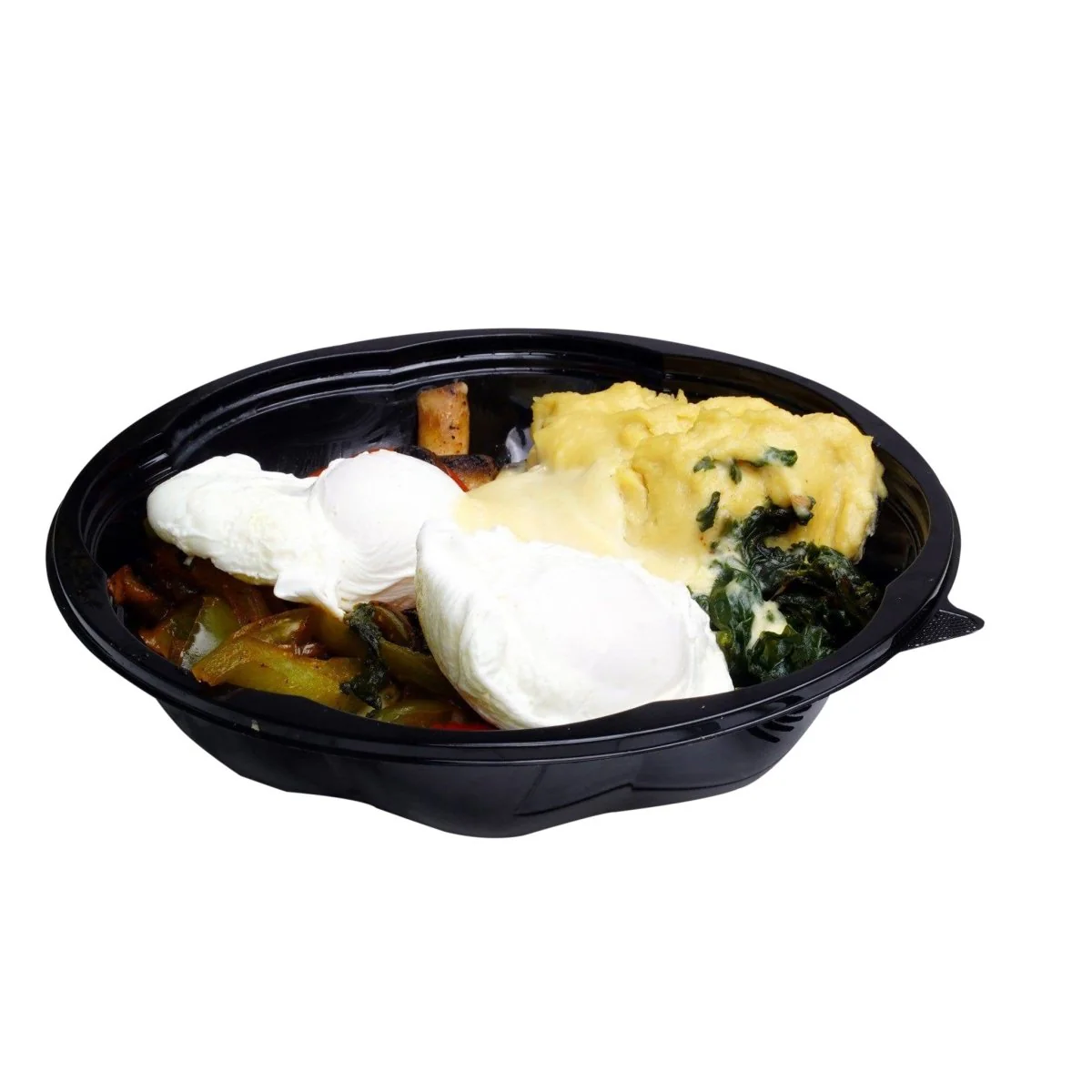 Black Base Round Salad Bowl With Clear Lid - Image 6