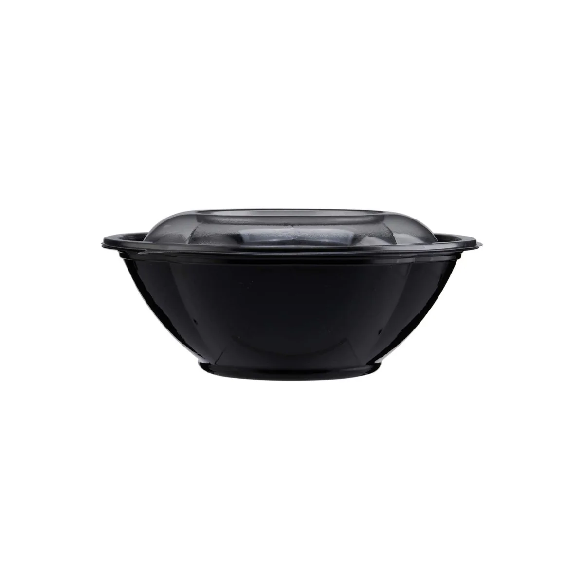 Black Base Round Salad Bowl With Clear Lid - Image 7