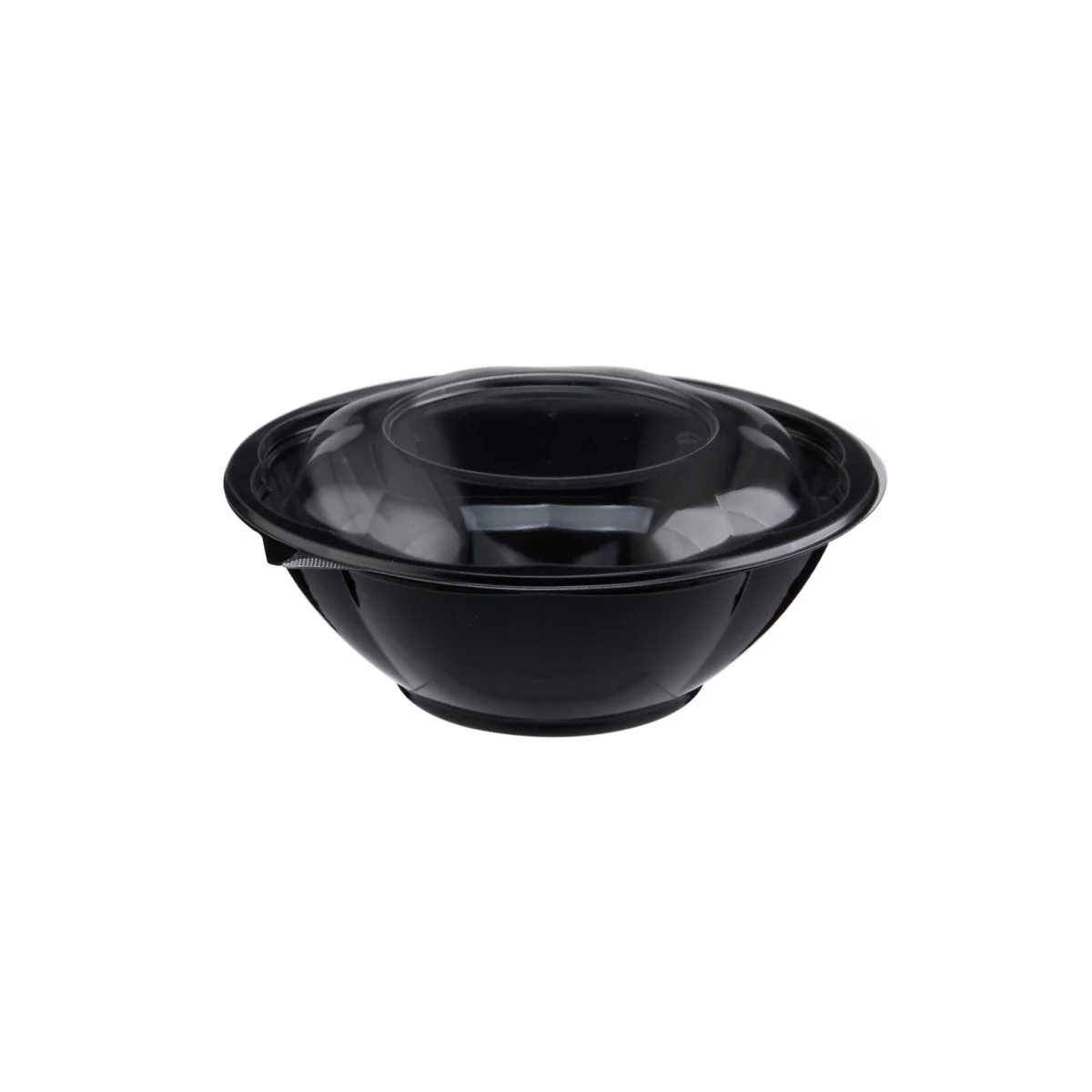 Black Base Round Salad Bowl With Clear Lid - Image 8