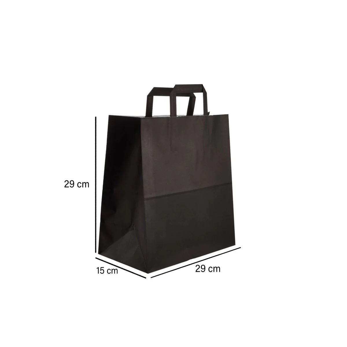 Black Paper Bag Flat Handle - Image 2