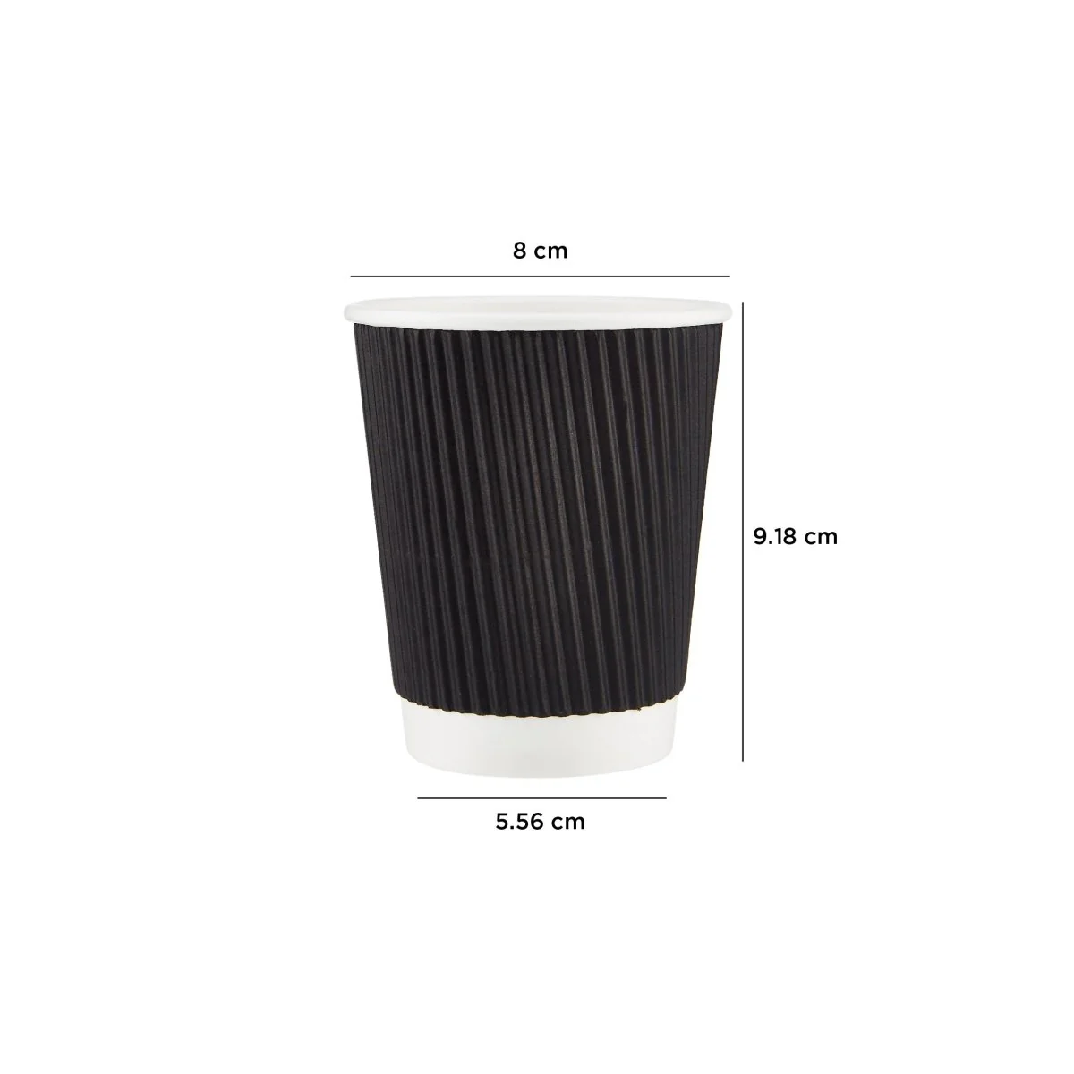 Black Ripple Paper Cups - Image 3