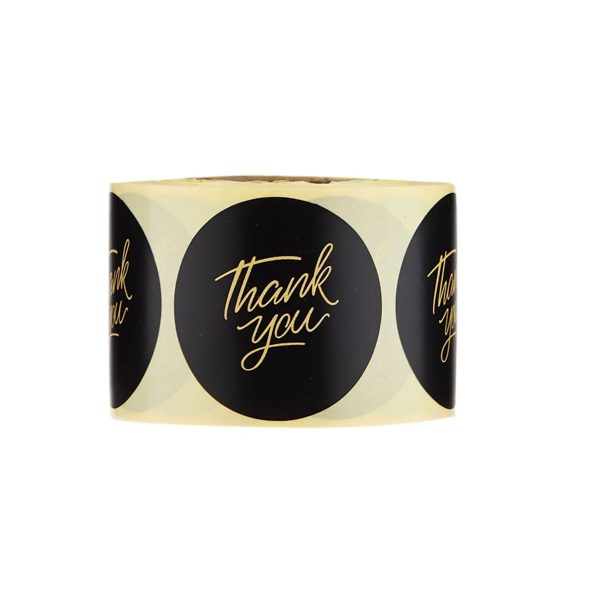 Black Thank You Sticker Roll 250 Pieces