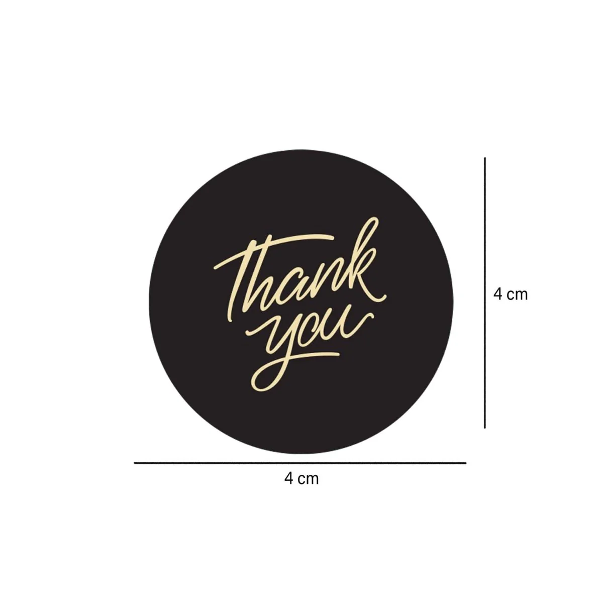 Black Thank You Sticker Roll 250 Pieces - Image 2