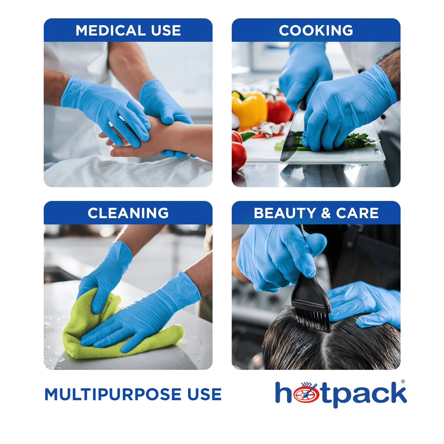 Blue Powder Free Vinyl Gloves - Image 4